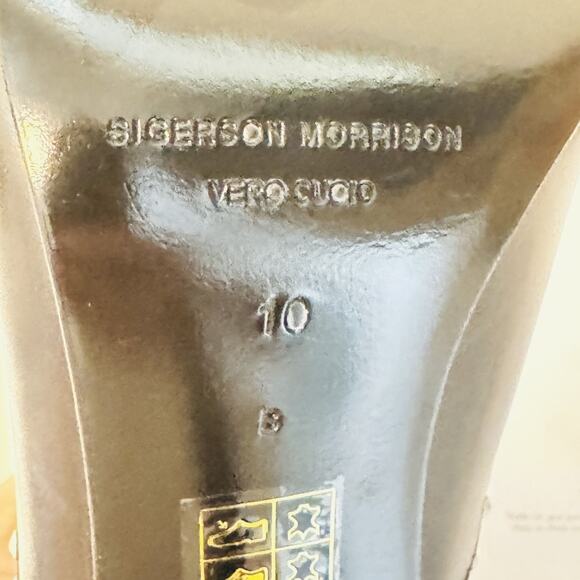 Sigerson Morrison Boots Womens 10 Black Leather Studded High Heel Pointed Toe - Picture 9 of 10